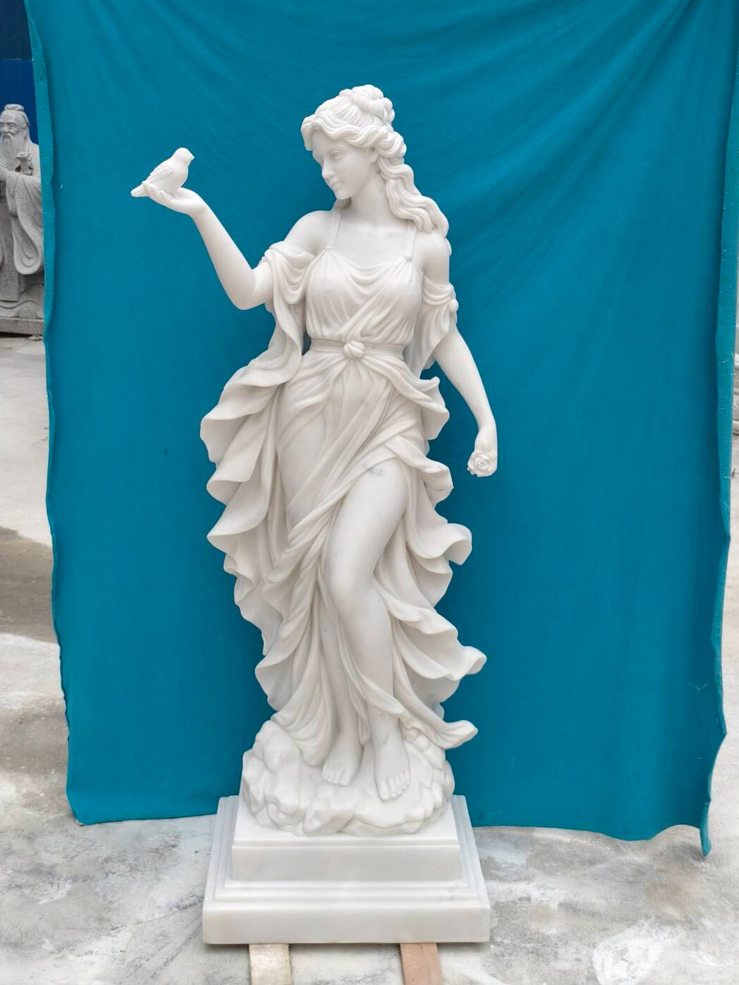 PREMIER Custom Marble Sculpture of a Goddess with Doves PSC-078-#PRS1397-Rest of Payment Custom Link for Jennifer Dana