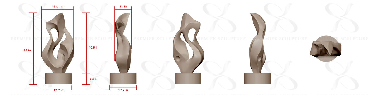 PREMIER Modern Abstract Metal Sculpture PSB-030—50% Deposit Custom Link for Melissa Key
