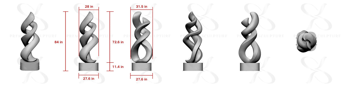 PREMIER Spiral Harmony Sculpture for Garden or Entryway Bronze Abstract Sculpture PSB-066 —— 50% Deposit Custom Link for Jeff Draper