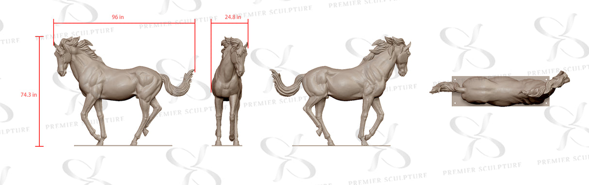 PREMIER Custom Horse Sculpture PSB-073, PSB-074-Custom Link for Charles Cartwright