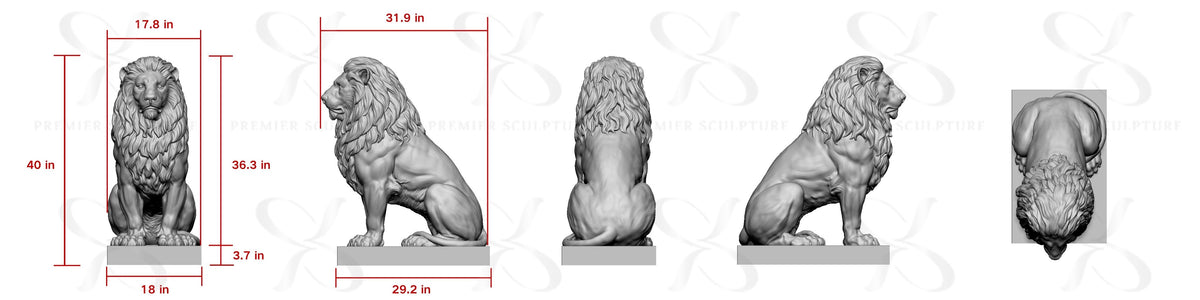 PREMIER Bronze Lion Sculpture PSB-113 -Custom Link for Johnny Uchechukwu Opara