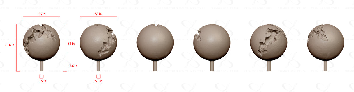 PREMIER Bronze Abstract Globe Sculpture with Textured Surface PSB-140—— 50% Deposit Custom Link for Jim Spesock