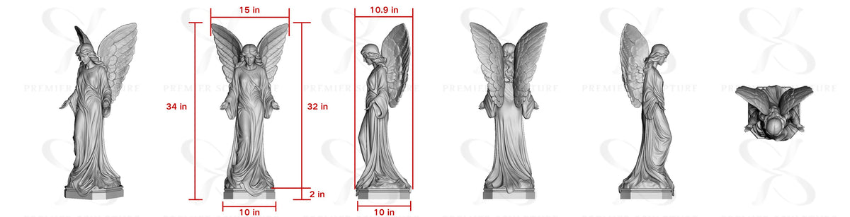 PREMIER Custom Marble Angel Sculpture PSC-076-50% Deposit Custom Link for Christine Critchley