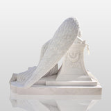 PREMIER White Marble Angel Monument Memorial Sculpture 78.7"W x 60"H x 47.3"D PSIS-004-Marble sculpture-PREMIER SCULPTURE