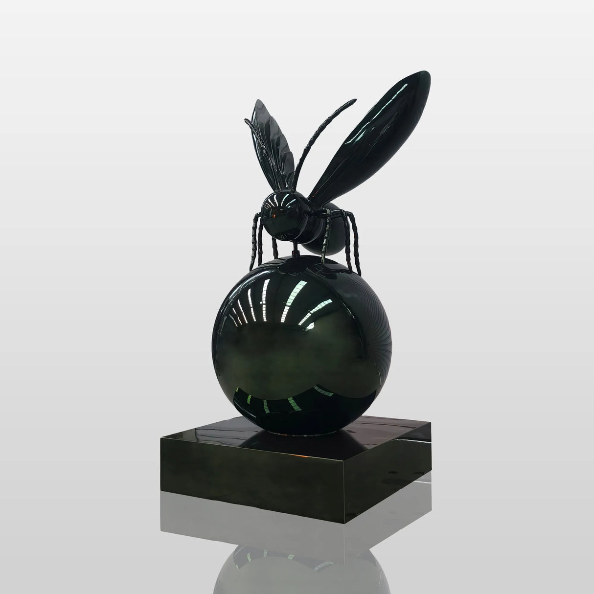 PREMIER Polished Stainless Steel Insect Sculpture 34.7"W x 67.9"H x 32.8"D PSIS-005-Stainless Steel Sculpture-PREMIER SCULPTURE