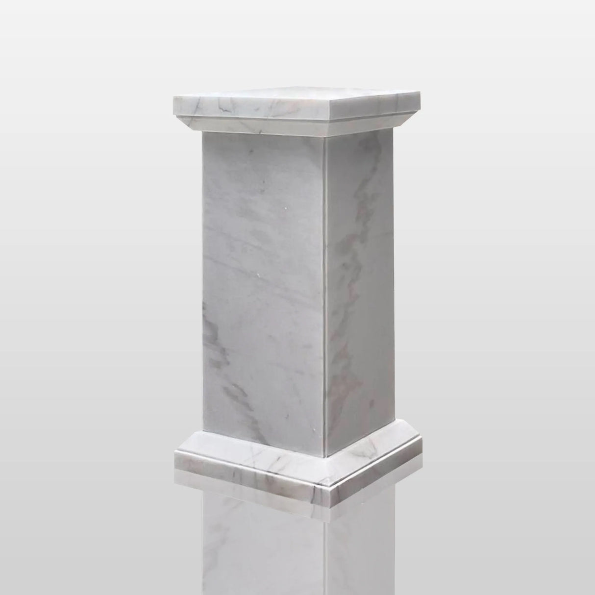 PREMIER White Marble Sculpture Base 23.2"W x 47.25''H x 20"D PSIS-008