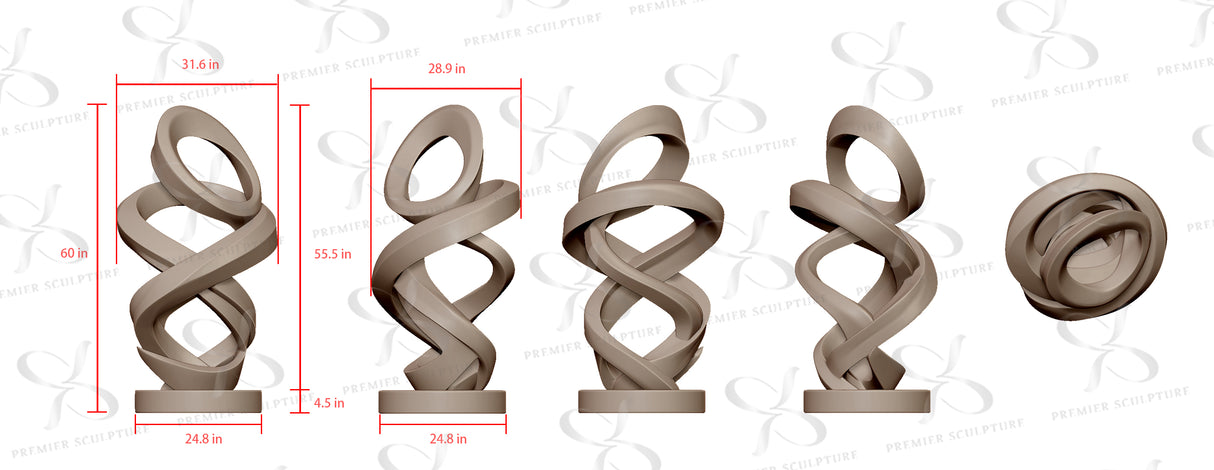 PREMIER Large Sculpture Custom Size Abstract Stainless Steel Outdoor Sculpture PSLSS-013-Custom Link for Zane Pace