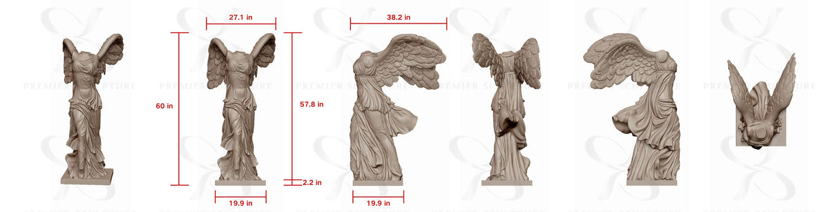 PREMIER Winged Nike Victory of Samothrace Goddess Cast Marble Statue PSM-021 - 50% Deposit Custom Link for Sava Cvek