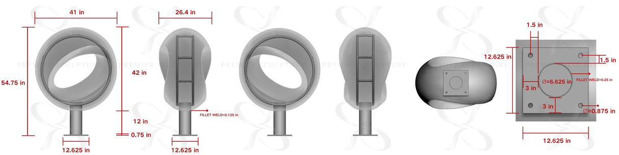 PREMIER Stainless Steel Ring Sculpture PSSS-191——50% Deposit payment for Hai-Ping Mo