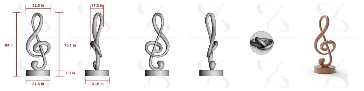 PREMIER Stainless Steel Sculpture with Modern Musical Design PSSS-257——50% Deposit payment for Robert Kalimian