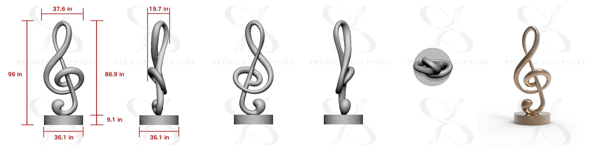 PREMIER Stainless Steel Sculpture with Modern Musical Design PSSS-257——50% Deposit payment for Robert Kalimian