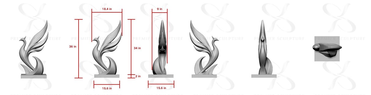 PREMIER Stainless Steel Sculpture with Phoenix Bird Design PSSS-298 —— Custom Link for Kirk Anderson