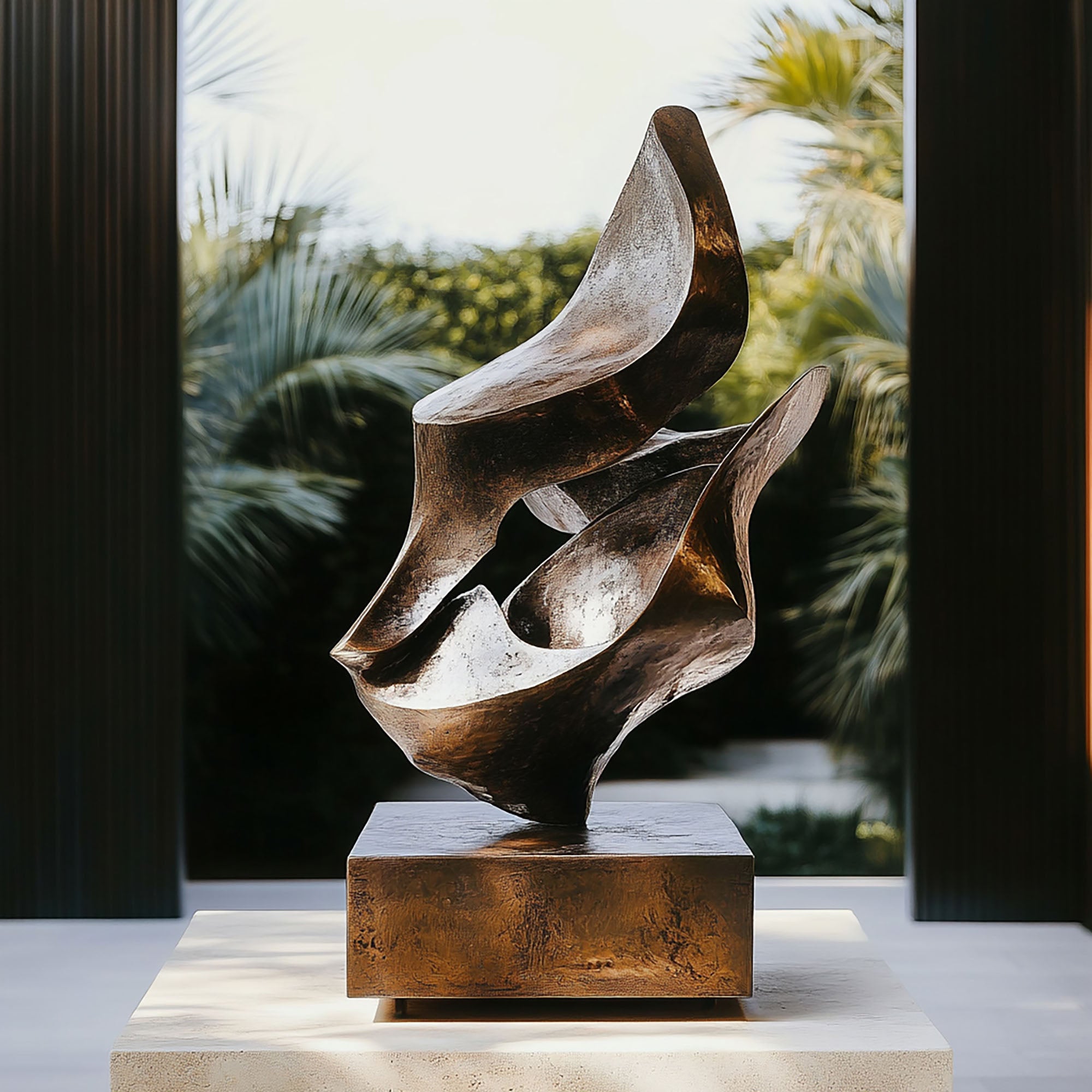専用　bronze sculpture PREMIER Abstract Bronze Sculpture Contemporary Flowing Form for