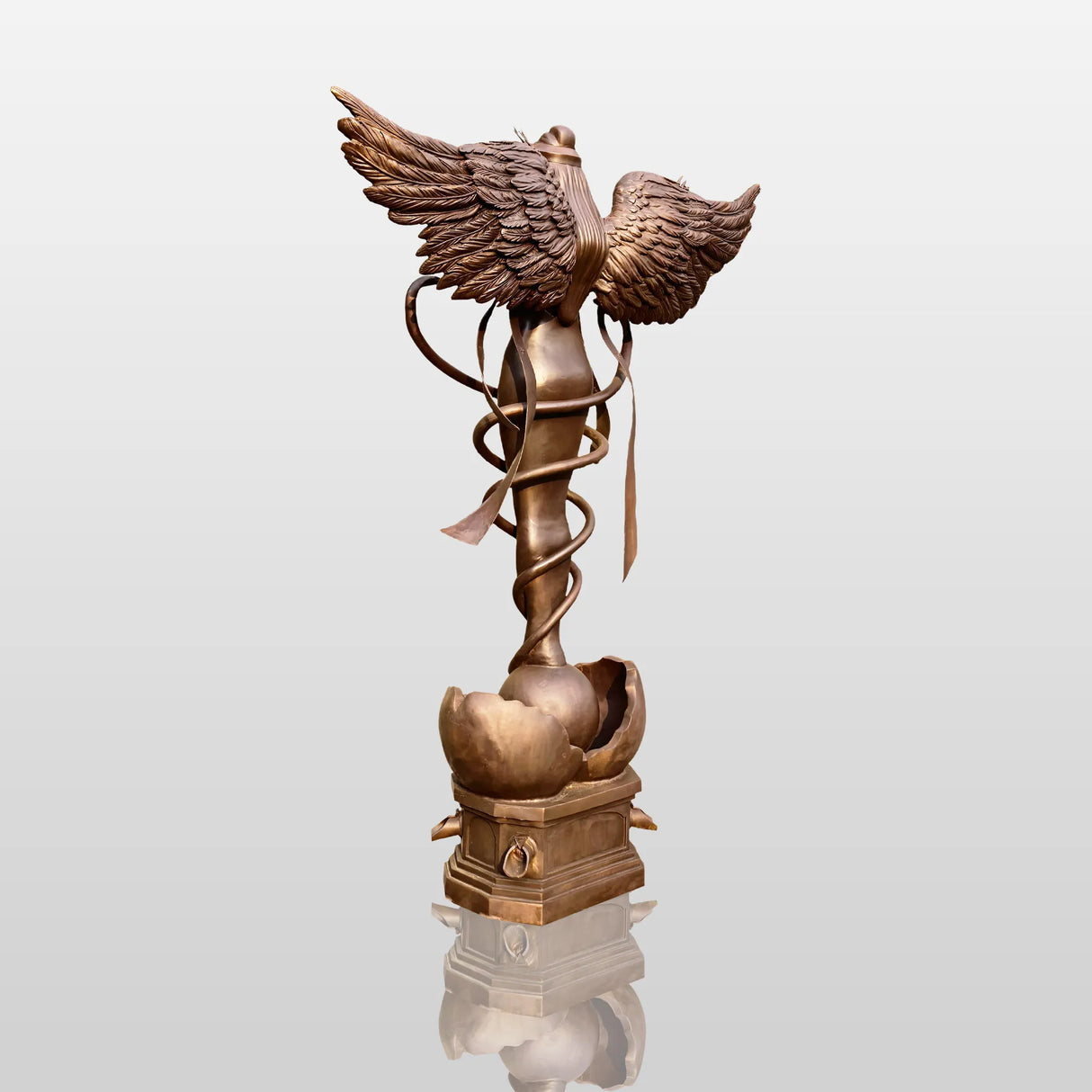PREMIER Angel of Healing Caduceus Monumental Custom Bronze Sculpture PSB-015-Bronze Sculpture-PREMIER SCULPTURE