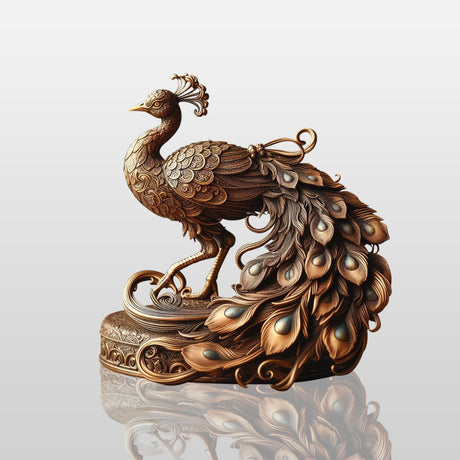 Exquisite Bronze Peacock Sculpture