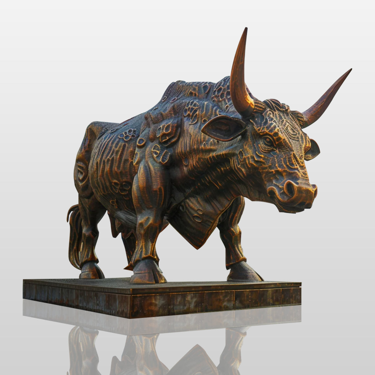 Bronze Bull Large Metal Sculpture