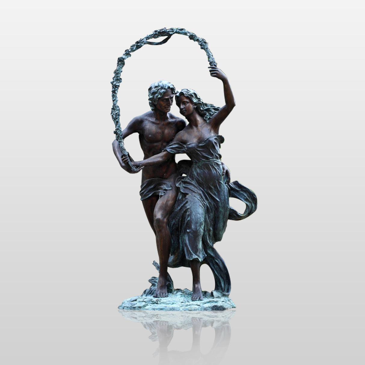 Bronze Figurine Dancing Man&Woman Sculpture 