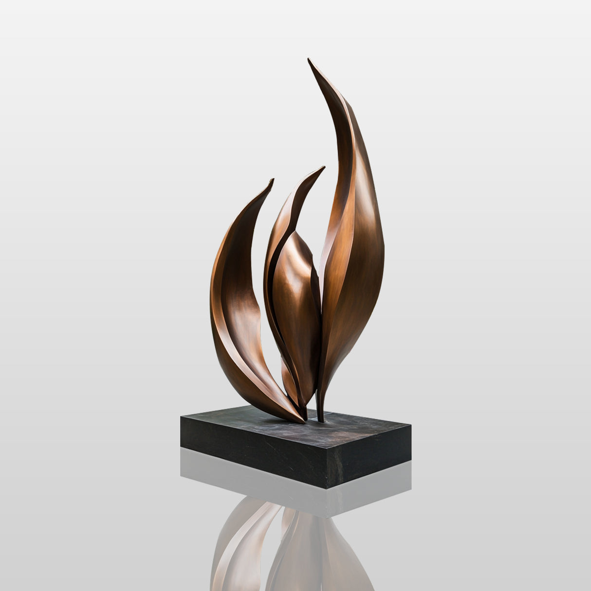 Elegant Bronze Flame Sculpture