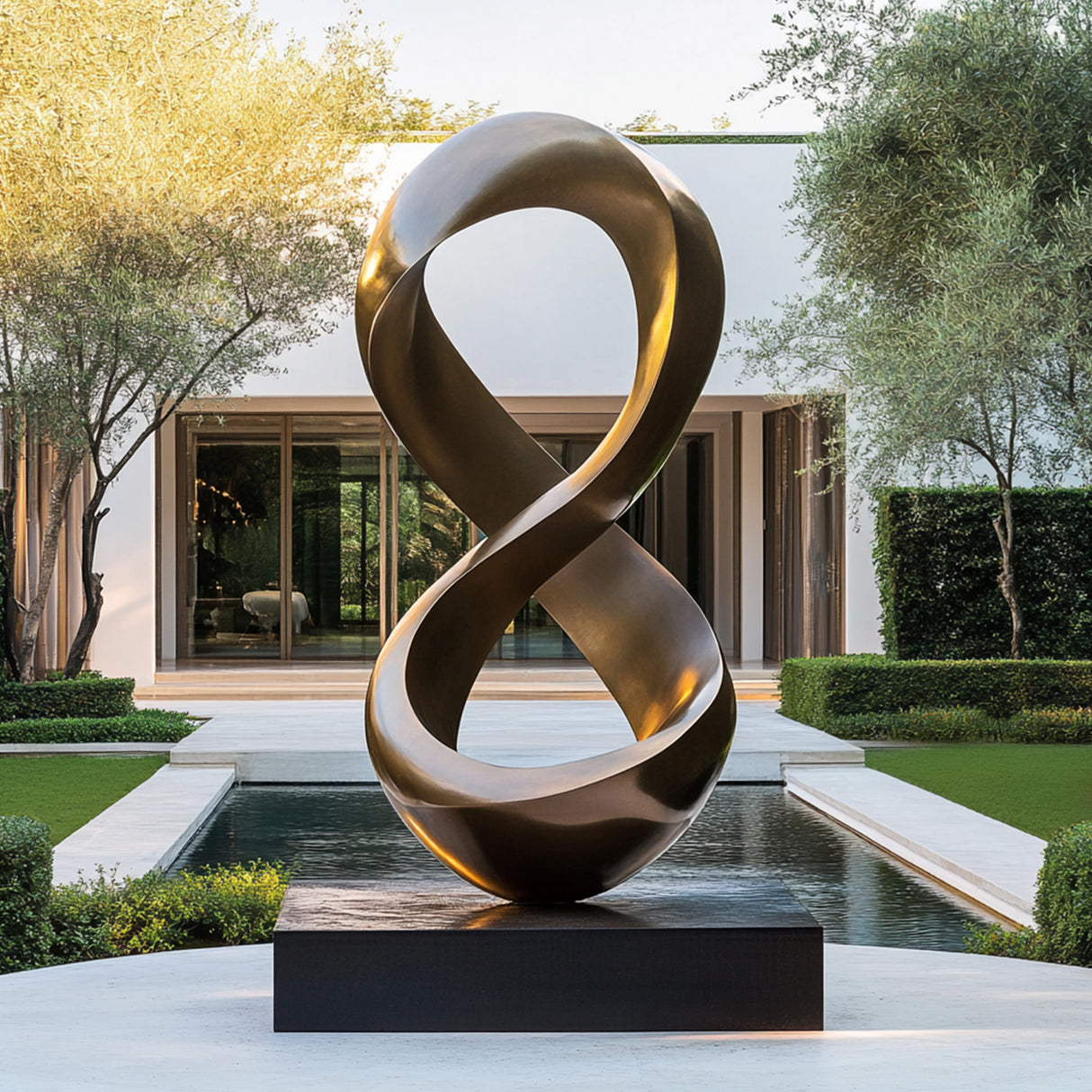 PREMIER Infinity Bronze Sculpture Contemporary Outdoor Art for Modern Garden & Luxury Landscape Design PSB-061-Bronze Sculpture-PREMIER SCULPTURE