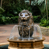 PREMIER Bronze Lion Head Sculpture Outdoor Fountain Garden Water Feature PSB-064-Bronze Sculpture-PREMIER SCULPTURE