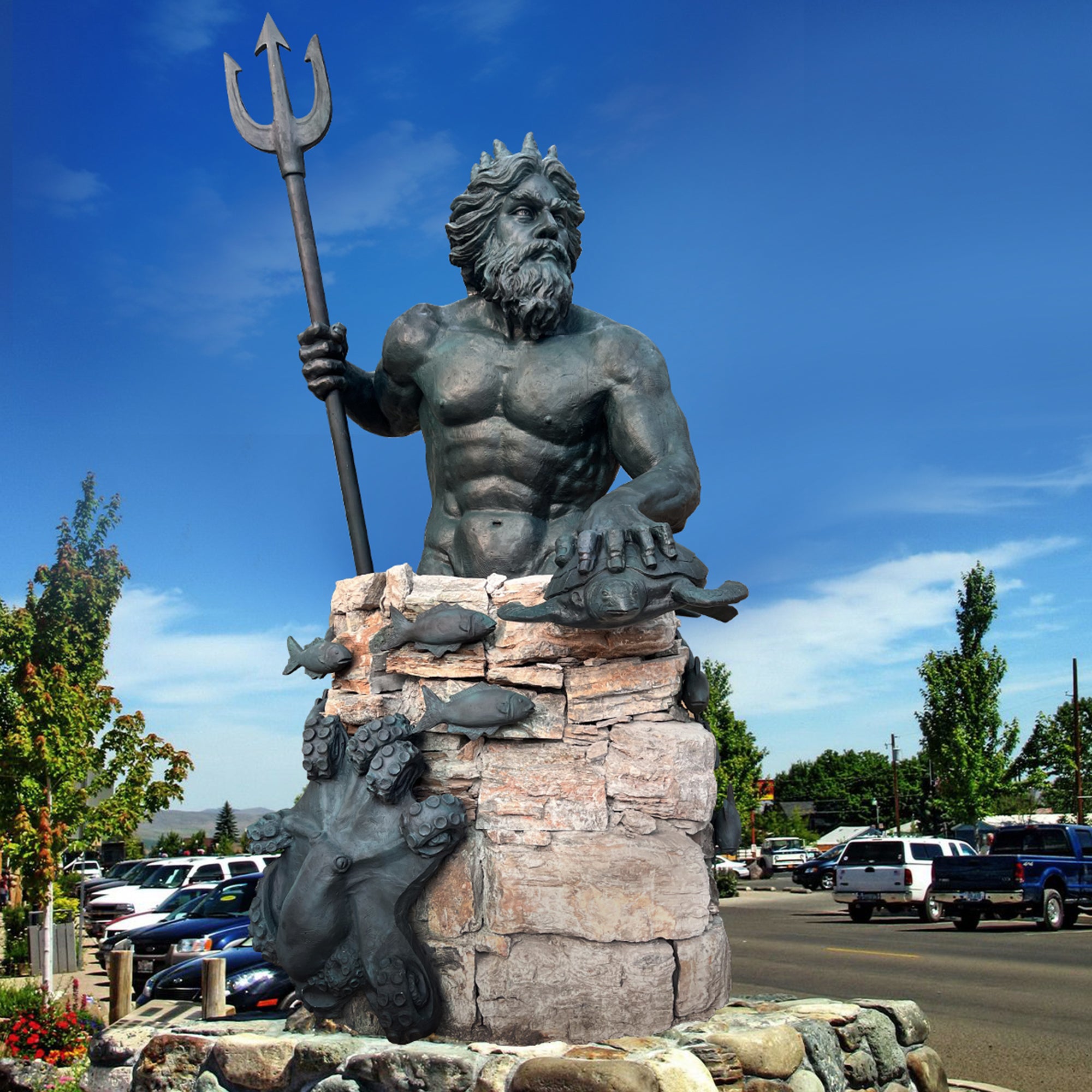 PREMIER Massive Bronze Poseidon Statue Outdoor Sea God Sculpture