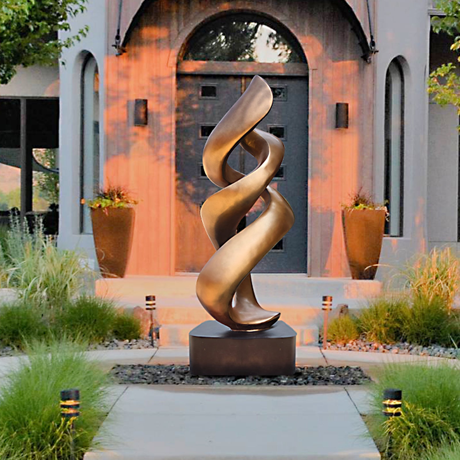 PREMIER Spiral Harmony Sculpture for Garden or Entryway Bronze