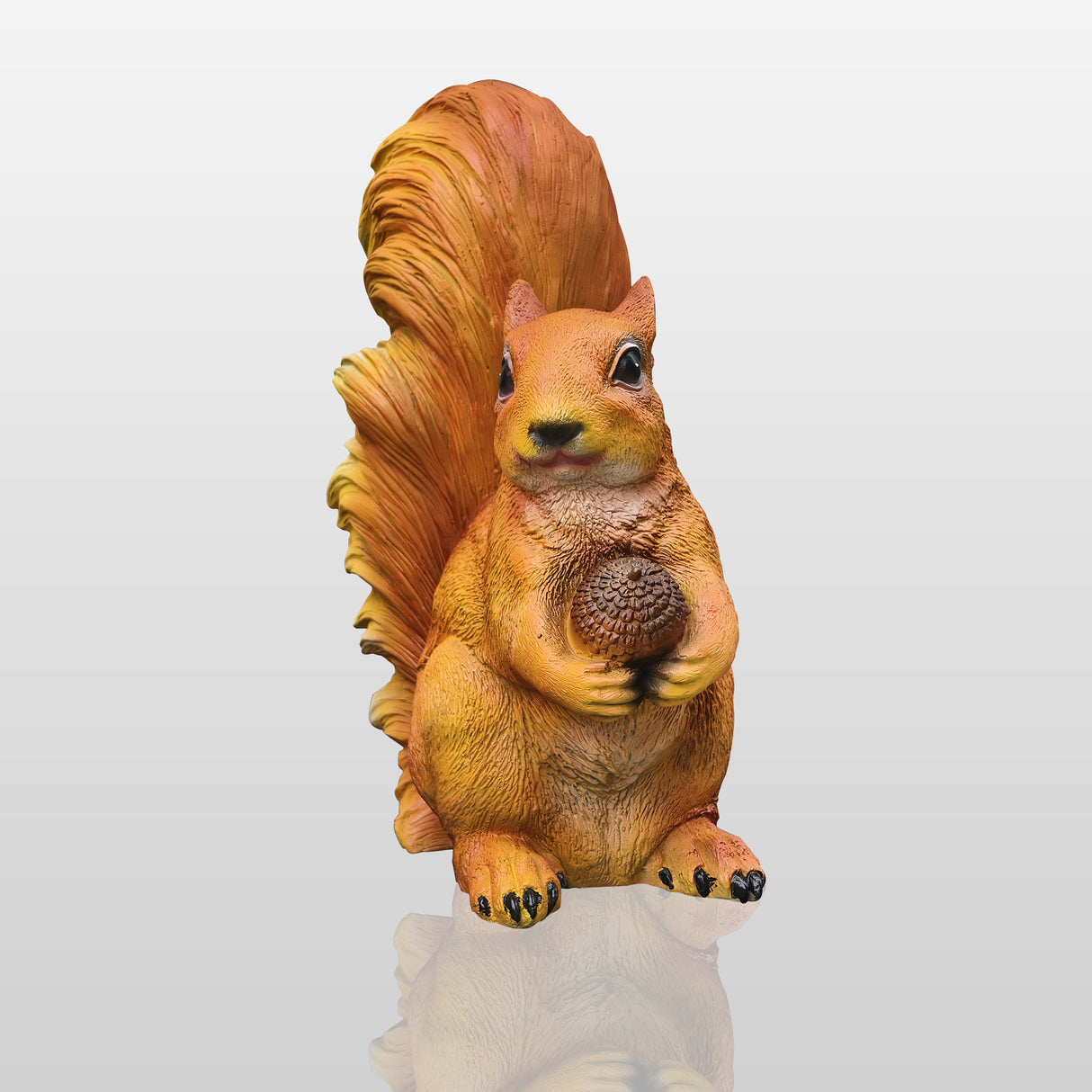 PREMIER Bronze Squirrel Garden Statue Charming Animal Sculpture Holding Acorn PSB-070-Bronze Sculpture-PREMIER SCULPTURE
