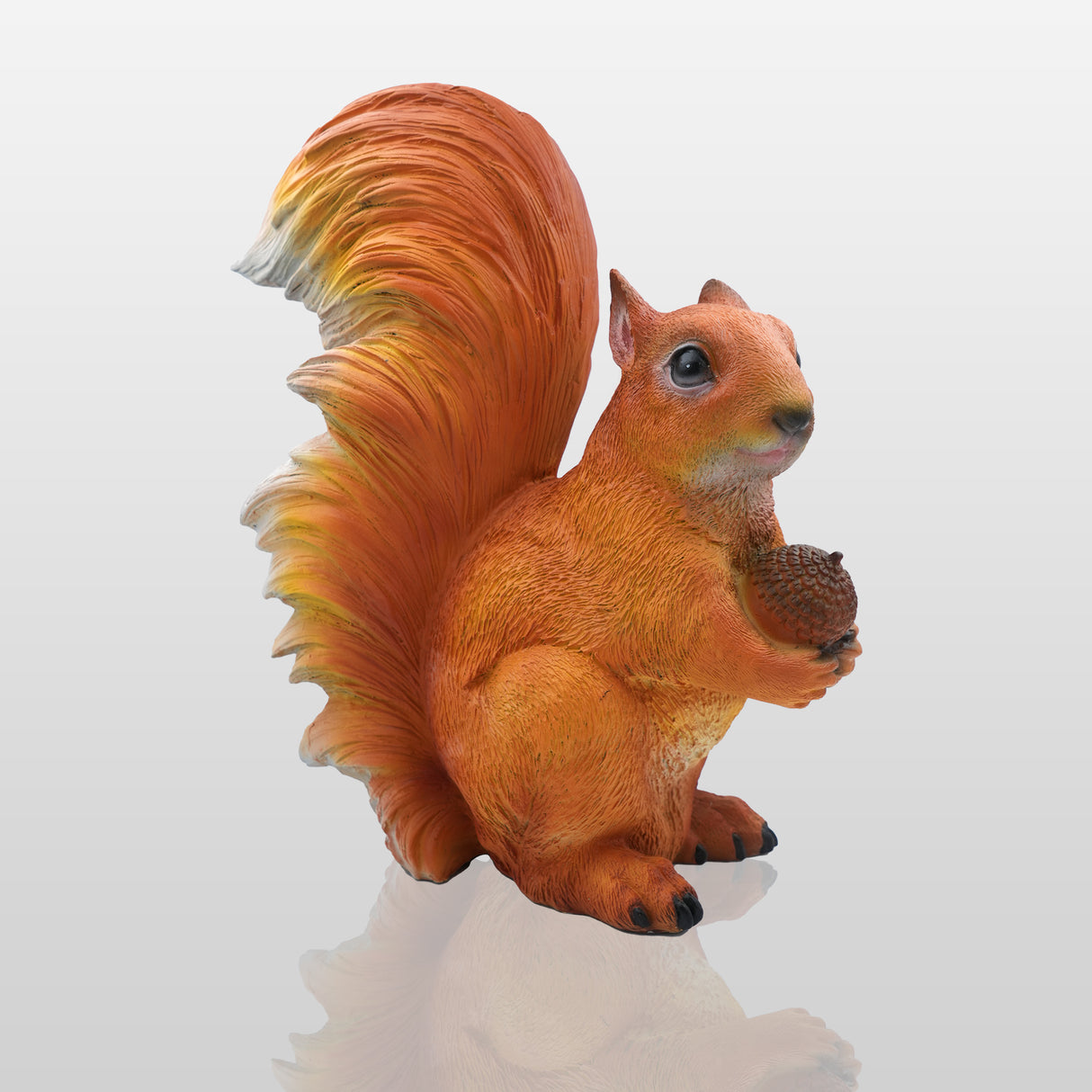 PREMIER Bronze Squirrel Garden Statue Charming Animal Sculpture Holding Acorn PSB-070-Bronze Sculpture-PREMIER SCULPTURE