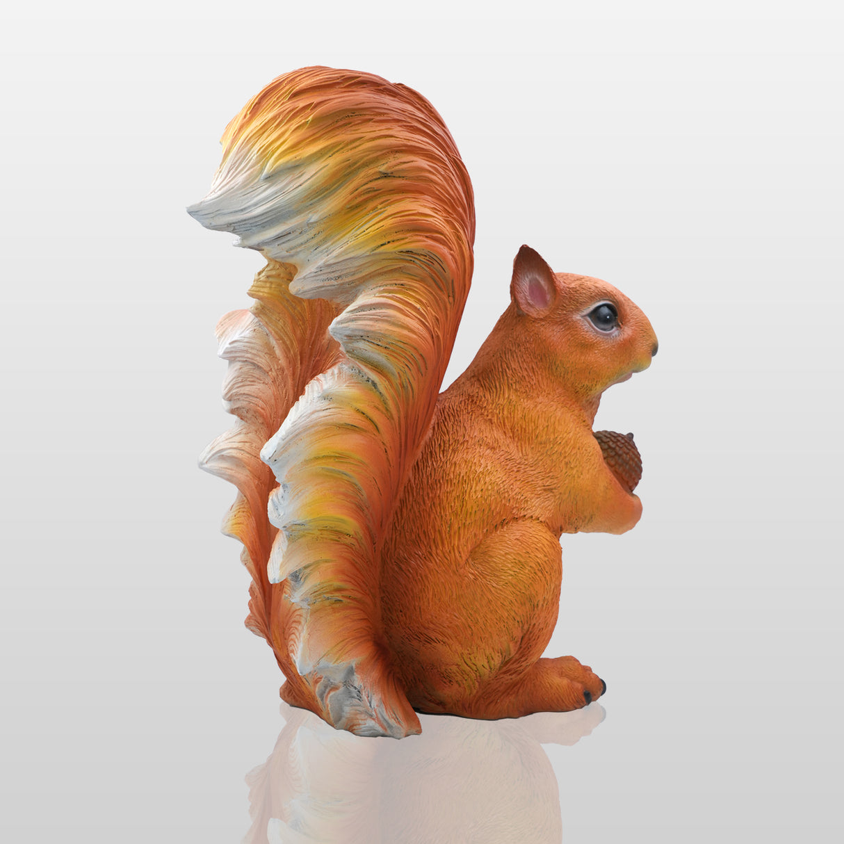 PREMIER Bronze Squirrel Garden Statue Charming Animal Sculpture Holding Acorn PSB-070-Bronze Sculpture-PREMIER SCULPTURE