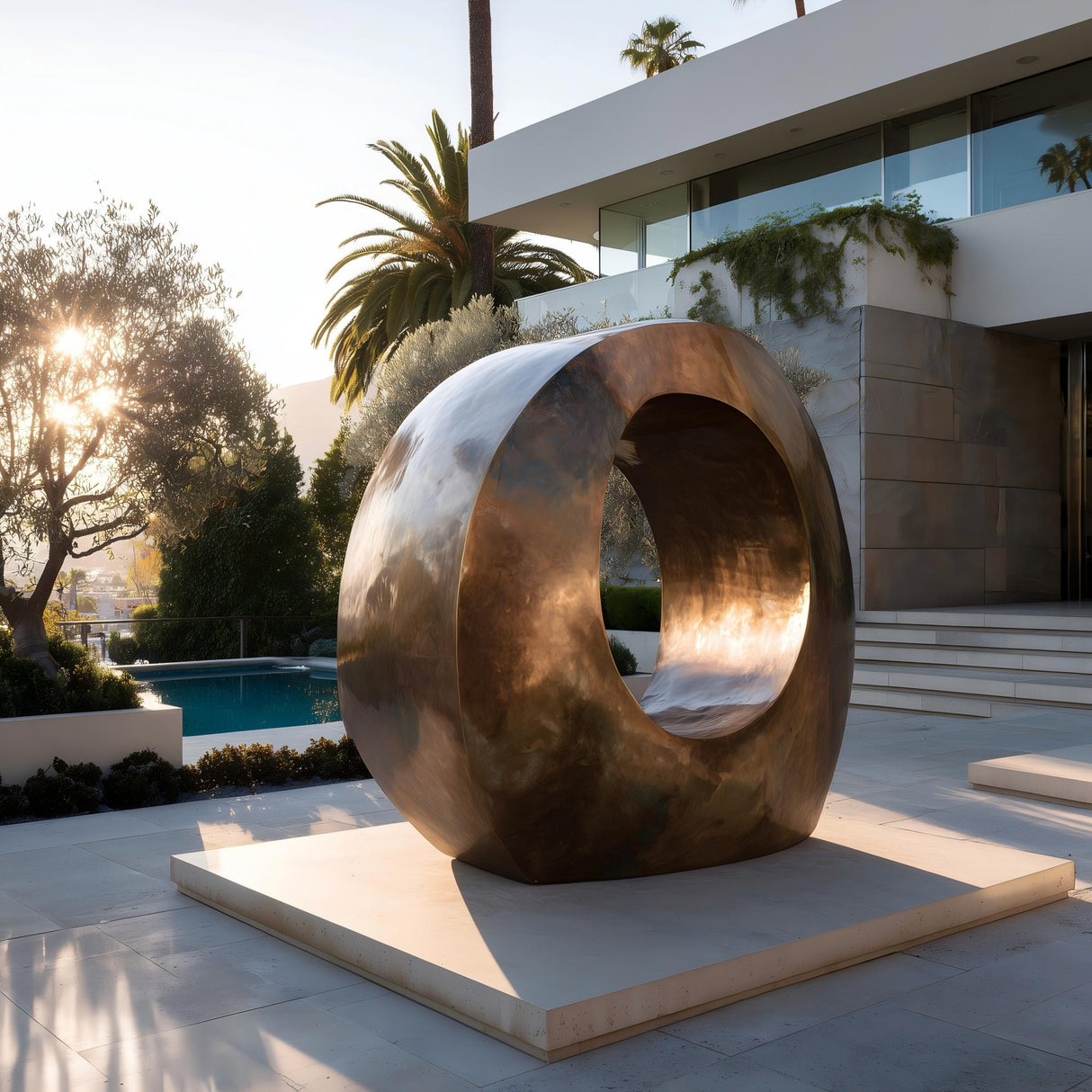 PREMIER Bronze Circular Sculpture Bronze Ring Art for Luxury Outdoor Settings PSB-079-Bronze Sculpture-PREMIER SCULPTURE