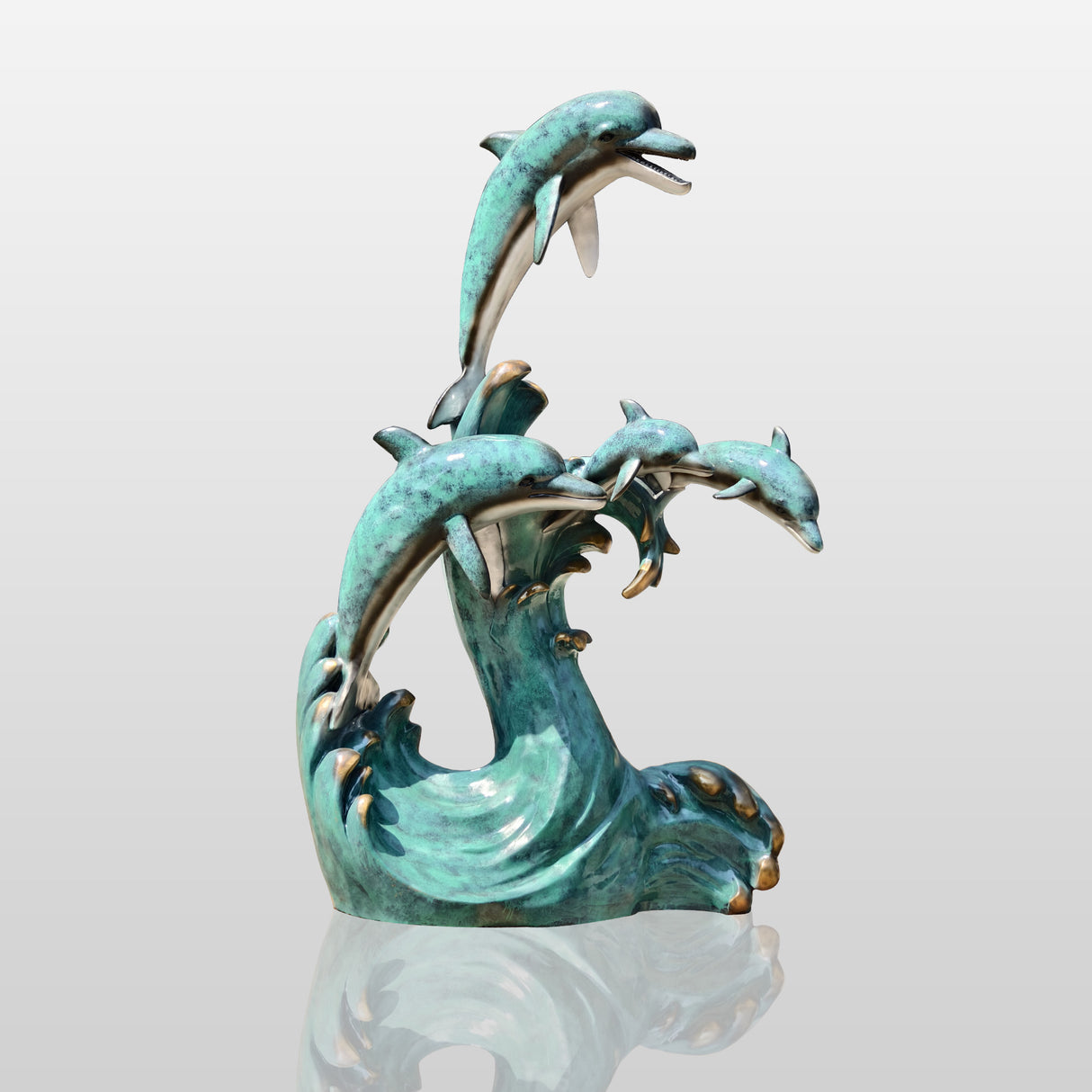 PREMIER Garden Bronze Dolphin Custom Bronze Sculpture PSB-002-Bronze Sculpture-PREMIER SCULPTURE