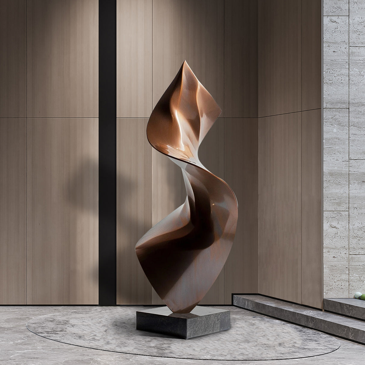 Modern Art Bronze Floor Standing Abstract Sculpture 