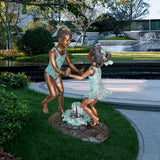 Two Dancing Girls Bronze Sculpture