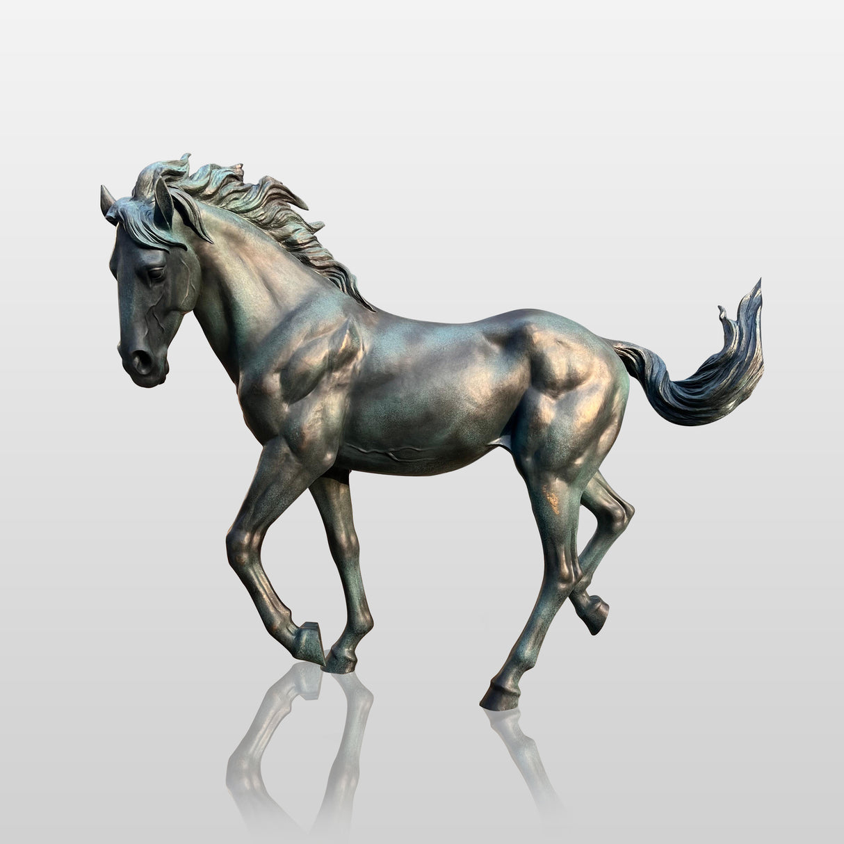 PREMIER Classic Walking Horse Statue Monumental Bronze Horse Sculpture for Public Squares and Equestrian Memorials PSB-073-Bronze Sculpture-PREMIER SCULPTURE