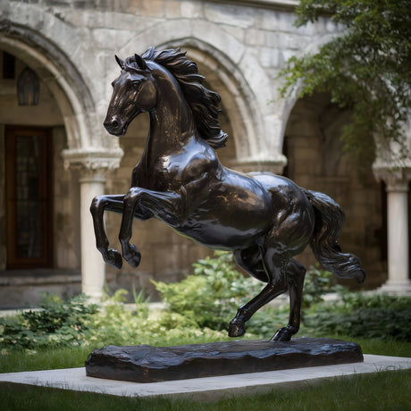 PREMIER Contemporary Rearing Horse Statue in Bronze Finish for Elegant Outdoor Display PSB-075-Bronze Sculpture-PREMIER SCULPTURE