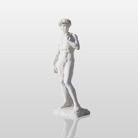 Classic White Marble David Sculpture