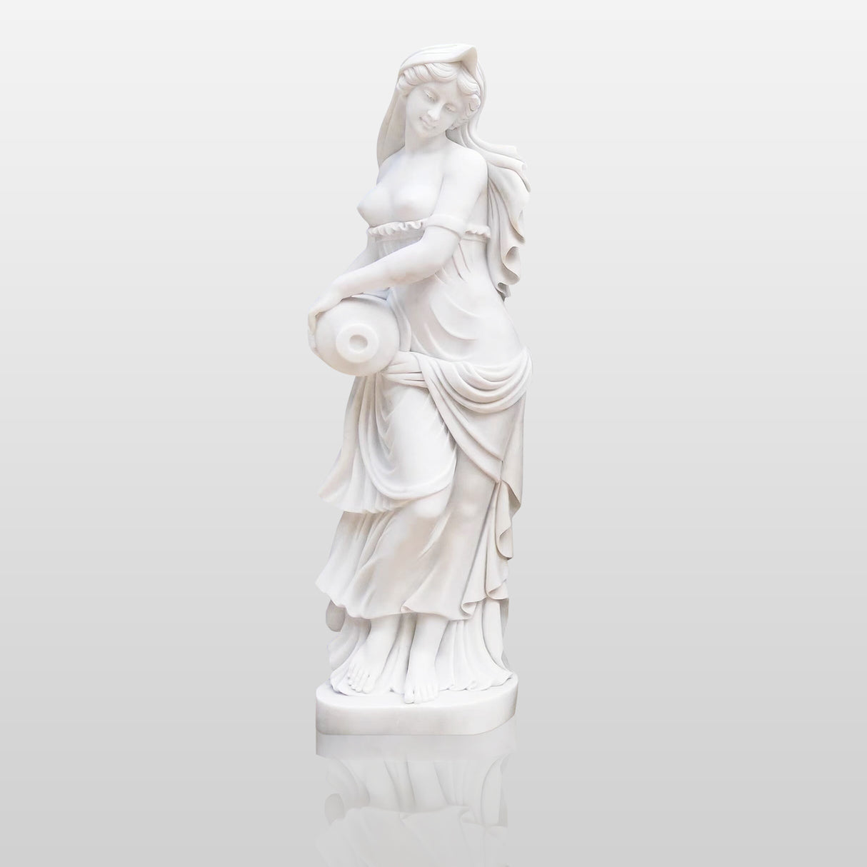 Greek Lady with Bottle Marble Sculpture