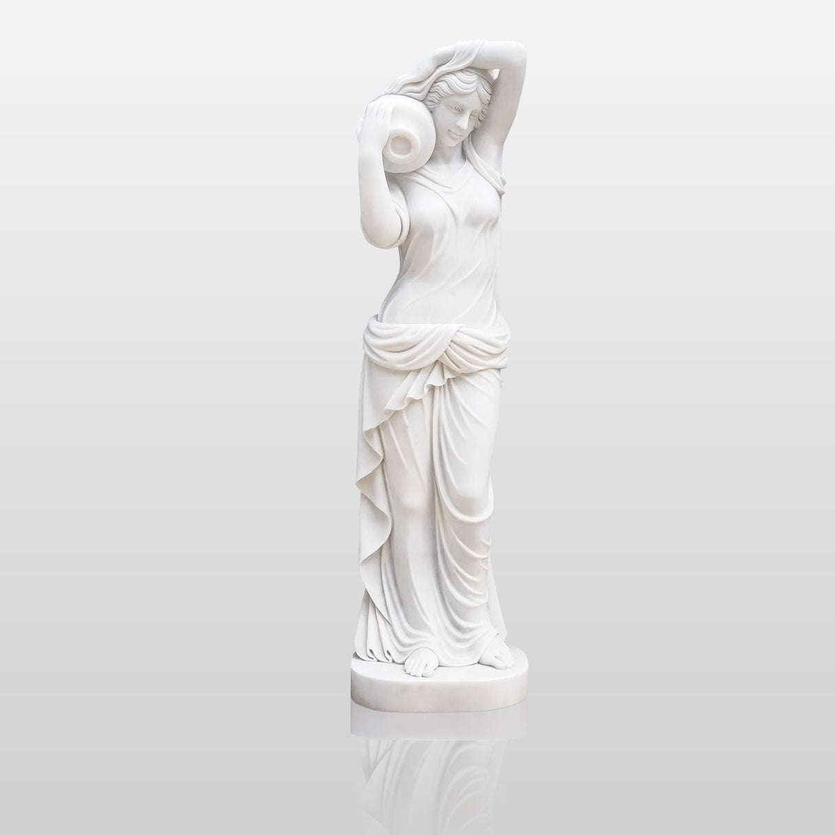 Greek Lady with Bottle Marble Sculpture