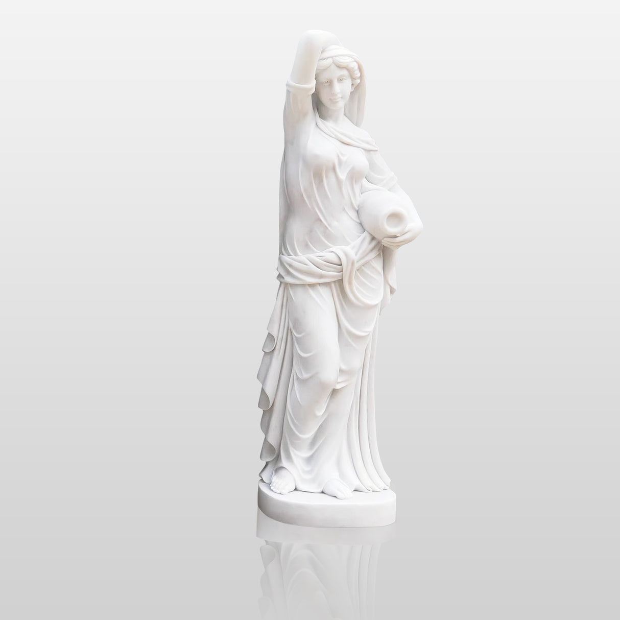 Greek Lady with Bottle Marble Sculpture