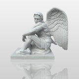 PREMIER Guardian Angel Sculpture Seated Male Marble Statue in Classic Style PSM-058-Marble sculpture-PREMIER SCULPTURE