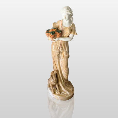 Lady and Puppy Marble Statue