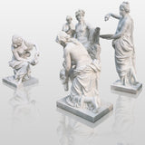 Hand Caved Marble Apollo Bath Statue