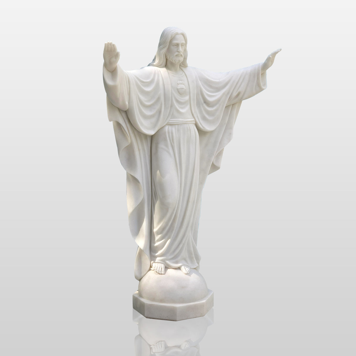 Sacred Heart of Jesus Marble Statue