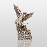 Saint Michael the Archangel Sculpture - Bronze Finish - Ideal for Gardens, Interiors, and Memorial Spaces