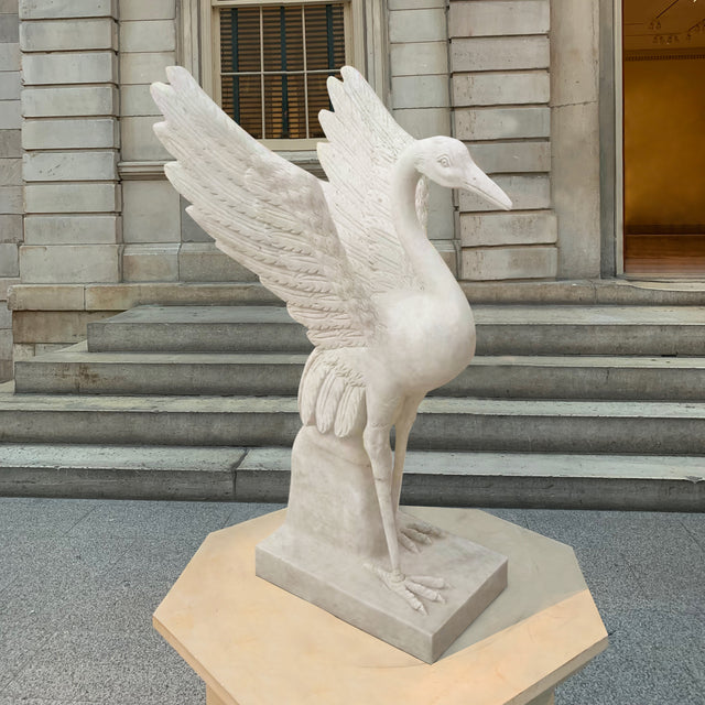 Marble Swan Sculpture