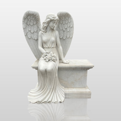 Marble Angel Tombstone Statue