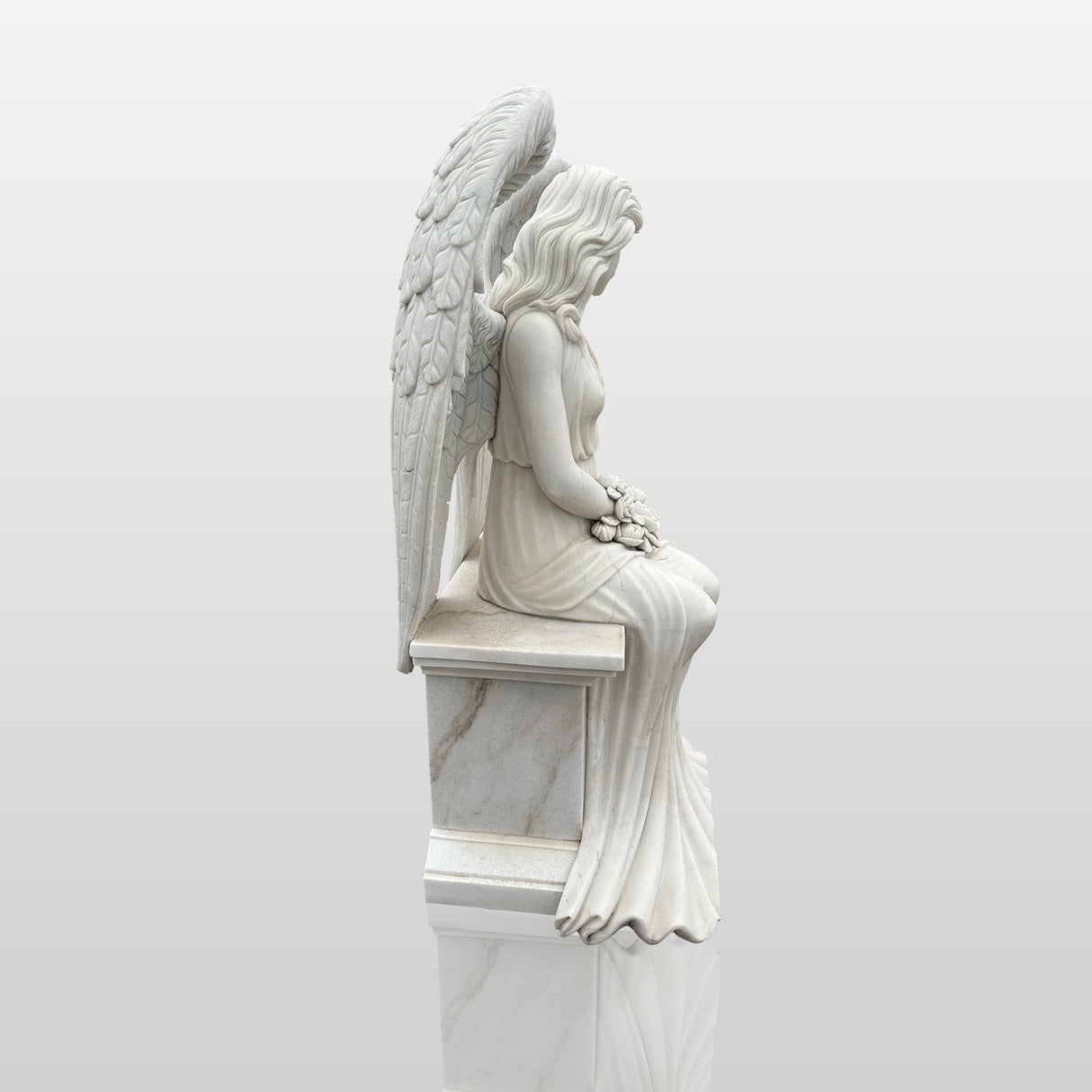 Marble Angel Tombstone Statue