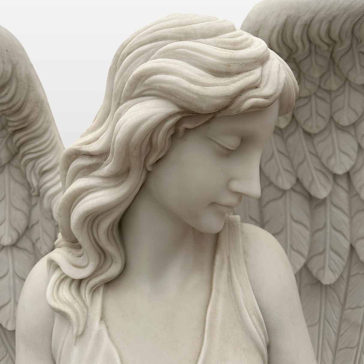 Marble Angel Tombstone Statue