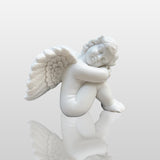  Garden Angel Sculpture White Marble Sleeping Cherub