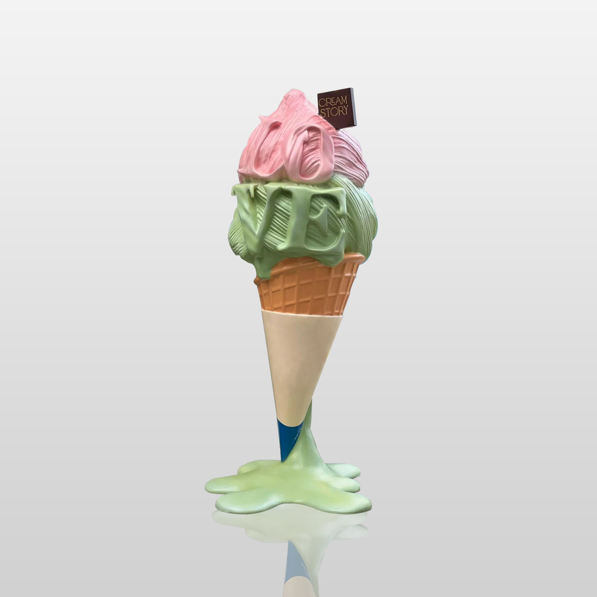 Melting Ice Cream Cone Sculpture